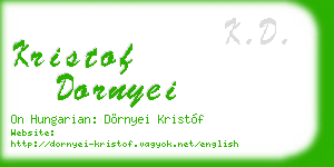 kristof dornyei business card