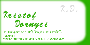 kristof dornyei business card